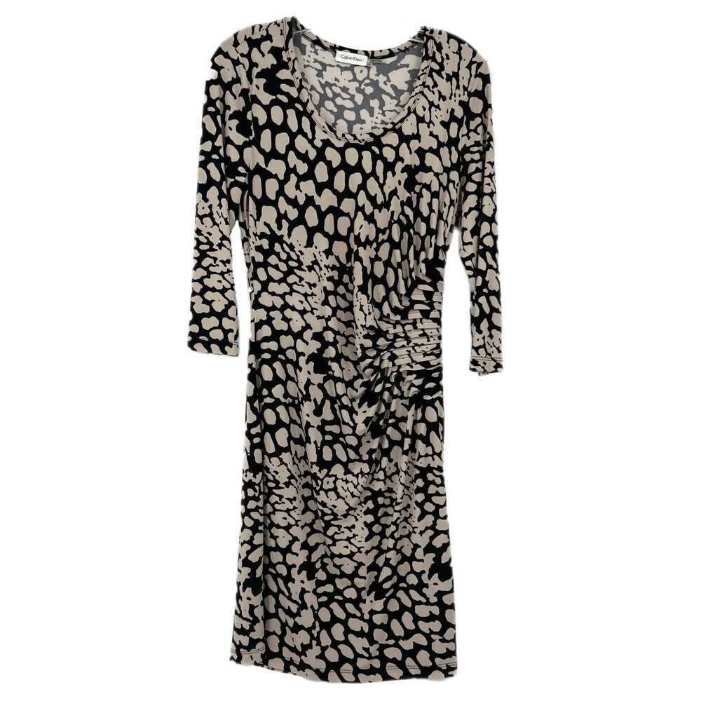 Calvin Klein Black Beige Long Sleeve Dress | Womens 10
